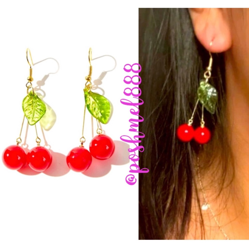 Delicately🍒Delightful Fun Cheery Cherry Drop Dangle Earrings